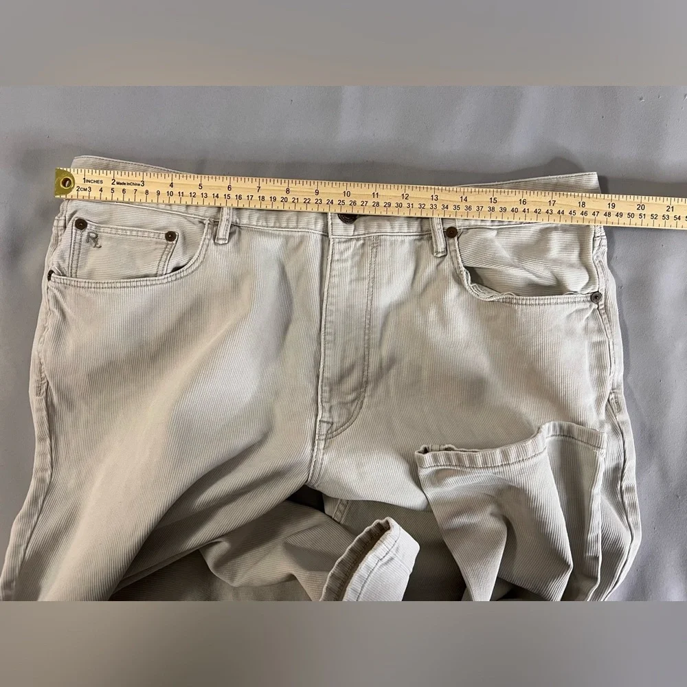 Polo Ralph‎ Lauren Pants Mens 38x32 Ivory  Corduroy Hampton Straight Leg